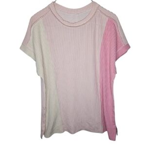 Striped Pink and Cream Women's Top